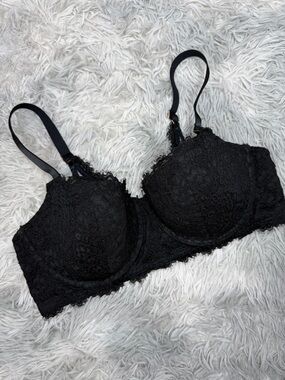 Aerie Black Lace Balconette Bra Size 38D